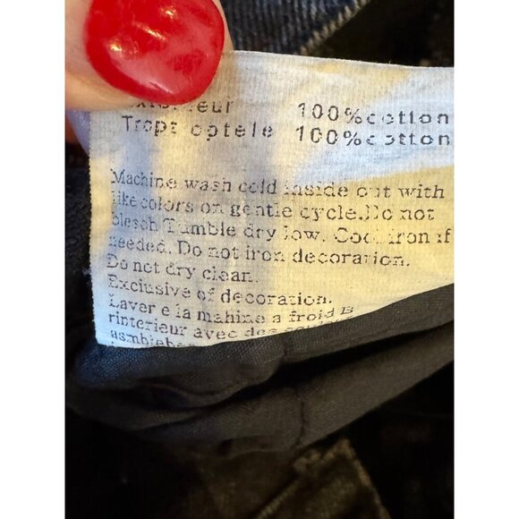 Alexander Wang Jeans Women Medium Black Rhinestone Strap High Rise Straight Leg - Picture 15 of 15